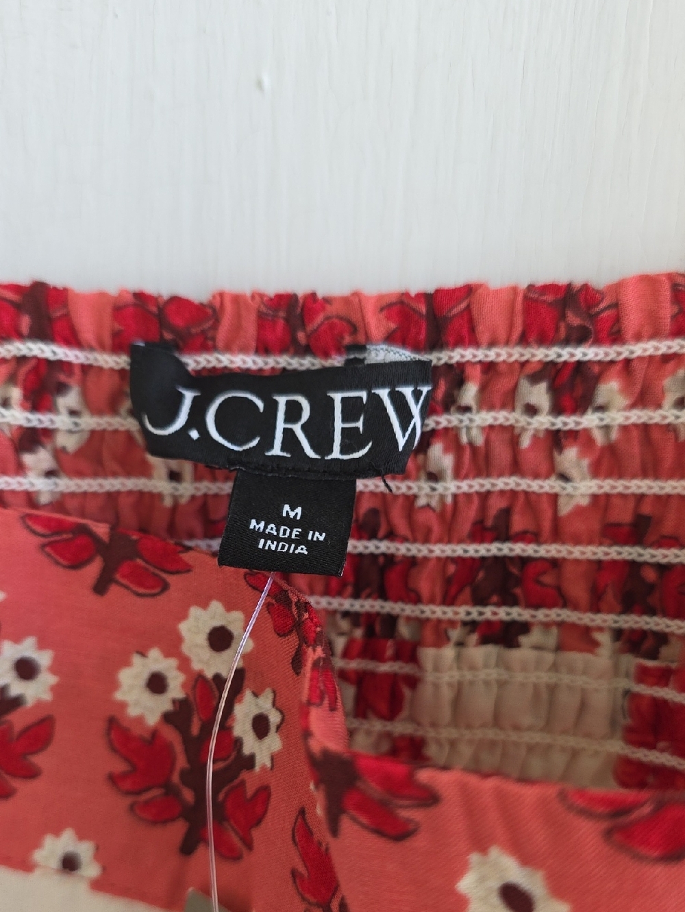 J. Crew Red and Cream Floral Top - Picture 2 of 5